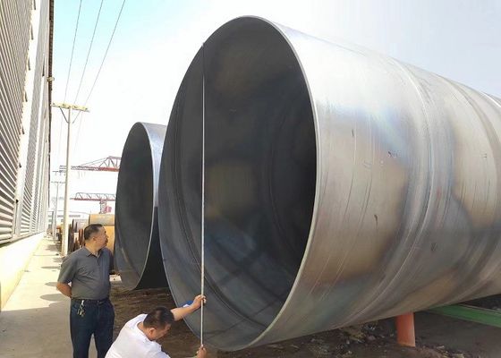 Tubo de acero de soldadura de arco sumergido en espiral para andamios ASTM A252/A53 Rango de diámetro amplio estándar